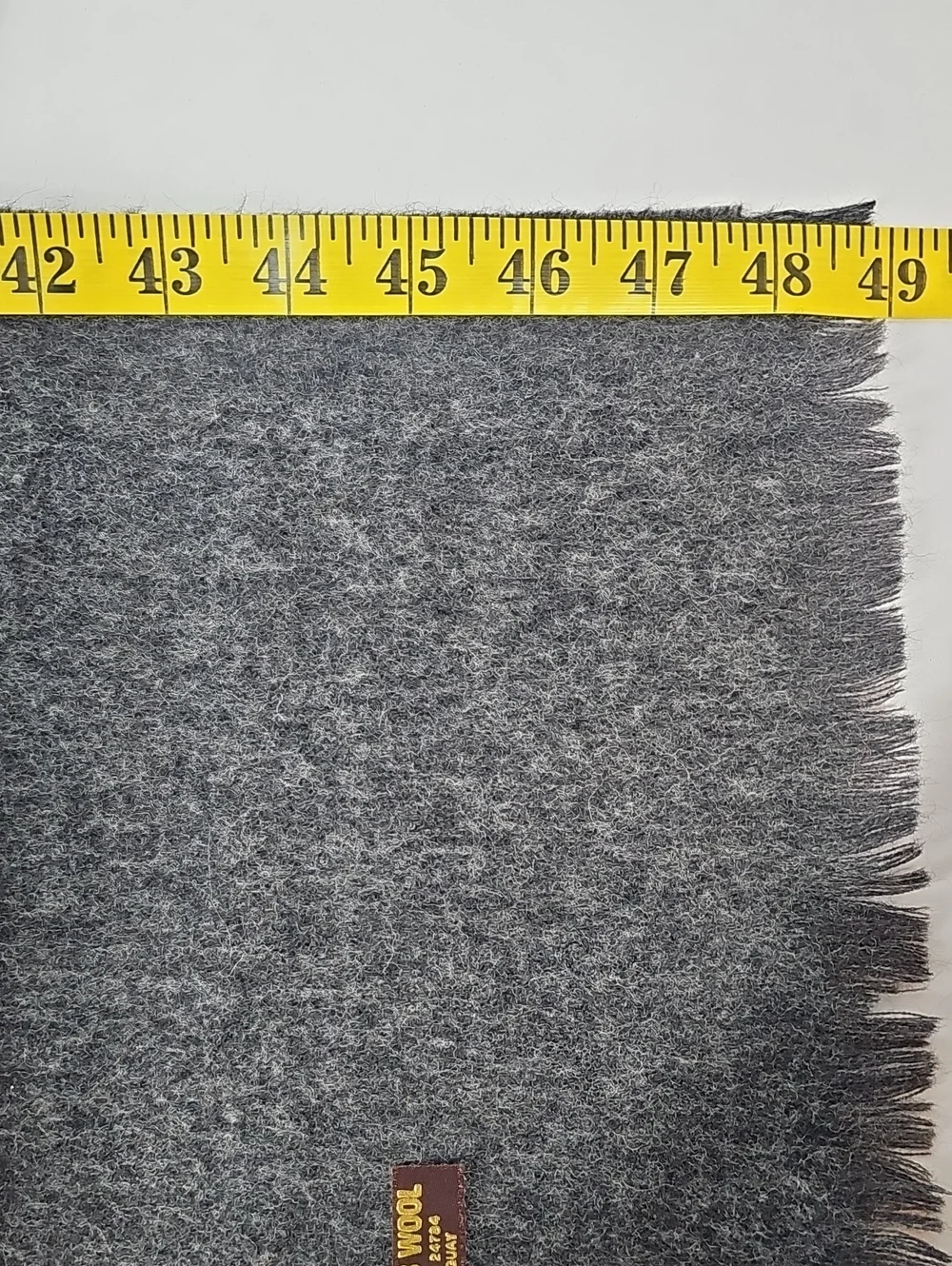100% Lambswool Charcoal Gray Fringe Scarf Uruguay Soft Warm Preppy Academia